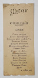 RESTAURANT ATHENEE PALACE , BUCURESTI , MENIUL ZILEI DE 11 APRILIE , 1922 , TEXT IN LB. FRANCEZA