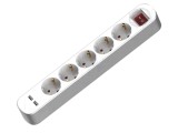 Prelungitor Alimentare PLASTROL 3x1,5mm&sup2; Schuko 7 Prize PVC Alb 1,5m W-102112