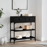 Măsuță consolă, negru, 72,5x25x75 cm, lemn compozit