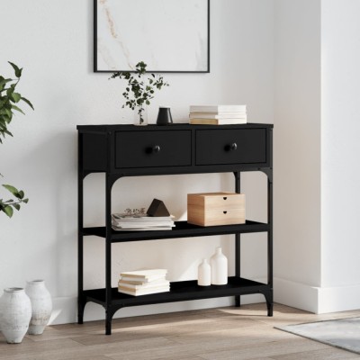 Gossi masuta consola, negru, 72,5x25x75 cm, lemn compozit foto