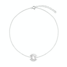 Bratara de picior din argint, conector soare, 19-24 cm foto