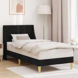 vidaXL Cadru de pat cu headboard Negru 100 x 200 cm țesătură 42027329