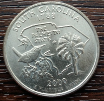 (M2381) MONEDA SUA - QUARTER DOLLAR 2000, LIT. D - SOUTH CAROLINA foto