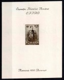 Romania 1932, LP 101, EFIRO, colita nedantelata cu sarniera, MH*, Regi, Nestampilat