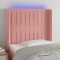 Gossi tablie de pat cu led, roz, 103x16x118/128 cm, catifea