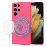 Husa silicon Samsung Galaxy S21 Ultra 5G Techsuit SoftFlex MagSafe, fucsia