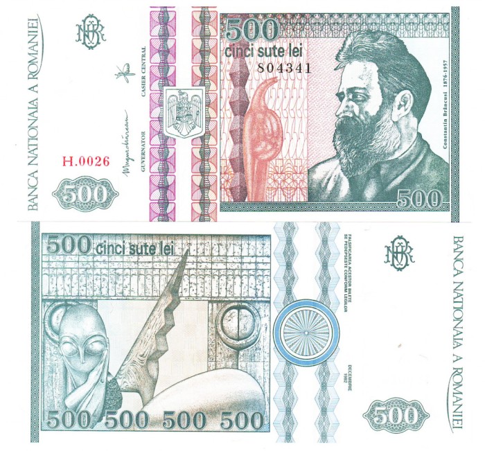 Romania 500 Lei 1992 P-101 UNC