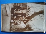 fotografie interesanta anul 1924 , Distinse doamne , ,La capra podului,, cu inscrisuri caligrafice