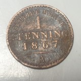 Germania Prusia 1 pfennig 1867 A Wilhelm l