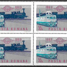 ROMÂNIA 1969 - LP 712 - LINIA FERATĂ BUCUREȘTI FILARET - GIURGIU - SERIE MNH X4