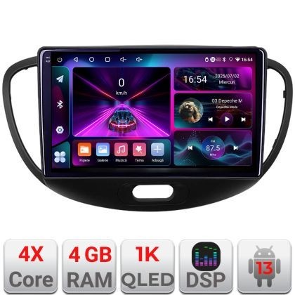 Navigatie Hyundai I10 2007-2013 Android radio gps internet 4+64 InCell Display 1K KIT-i10-2007+EDT-E209-RK CarStore Technology
