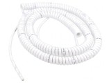 Cablu spiralat neecranat alb 1,5m 300V