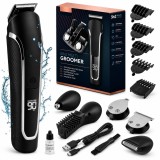 Cumpara ieftin Masina de Tuns Par si Barba 6 in 1, LED, Rezistenta la Apa, 5 Gratare 1-12mm, Trimmer Nas, Autonomie 90 min, USB-C, Negru