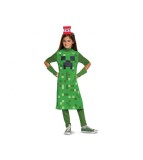 Costum carnaval Minecraft Creeper Classic Girl pentru copii, marime M ( 7 - 8 ani)