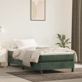 Saltea Gossi Arcuri Buzunar Copii, 80x160 cm, Verde Inchis, Catifea Moale