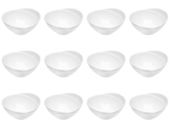 Set boluri, 12 piese, 160 ml, Ceramica, Alb fildes