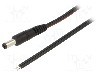 Cablu alimentare DC, cabluri, DC 5,5/2,5 mufa, negru, 1,5m, WEST POL - P25-TT-T075-150BK