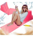 Saltea plaja cu spatar gonflabil roz 95 x 45 cm