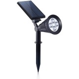 Lampa solara, reglabila, rezistenta la apa, cu prindere pe perete sau fixare in sol, negru