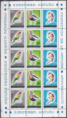 TSV % - 1973 LP 818 A OCROTIREA NATURII PASARI SI FLORI SERIE 2 BLOC MNH/** LUX foto