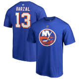 New York Islanders tricou de bărbați blue Mathew Barzal #13 Stack Logo Name &amp;amp; Number - M, Fanatics Branded