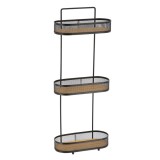 Raft Oval 3 Niveluri Metal/Bambus Podea &ndash; Negru / Bamboo | Etajere Baie