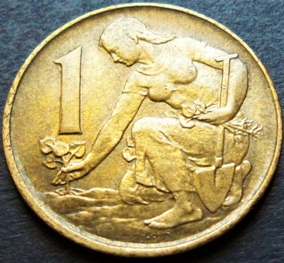 Moneda 1 COROANA - RS CEHOSLOVACIA, anul 1980 * cod 323 foto