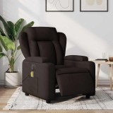 VidaXL Fotoliu electric de masaj rabatabil, maro &icirc;nchis, textil