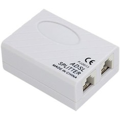 Splitter adaptor pentru cablu telefon, mufa RJ11, o intrare si 2 iesiri - Alb - Dactylion