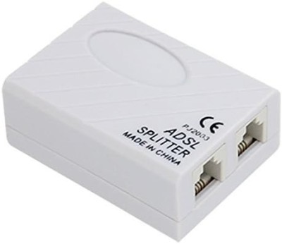 Splitter adaptor pentru cablu telefon, mufa RJ11, o intrare si 2 iesiri - Alb - Dactylion foto