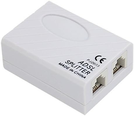 Splitter adaptor pentru cablu telefon, mufa RJ11, o intrare si 2 iesiri - Alb - Dactylion