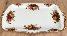 Platou / Tava - portelan Englezesc - Royal Albert - Old country roses - 30 cm foto
