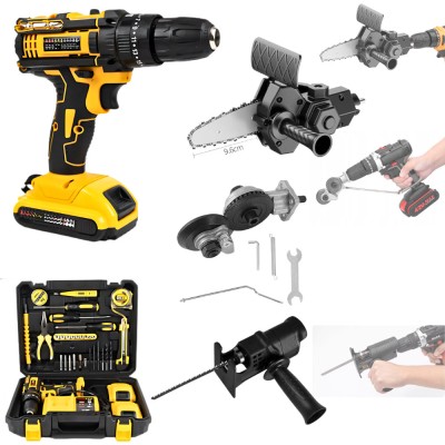 Set Profesional Bormasina APF&amp;reg; cu Percutie 36V, 30 Accesorii, 2 Acumulatori + Adaptor Mini Drujba 4&amp;quot; + Adaptor Fierastrau Alternativ + Tocator Metalic foto