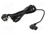 Cablu 3x1mm2 CEE 7/7 ştecăr unghi, IEC C13 mamă 90&deg; POS