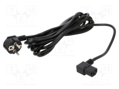 Cablu 3x1mm2 CEE 7/7 ştecăr unghi, IEC C13 mamă 90&amp;deg; POS foto