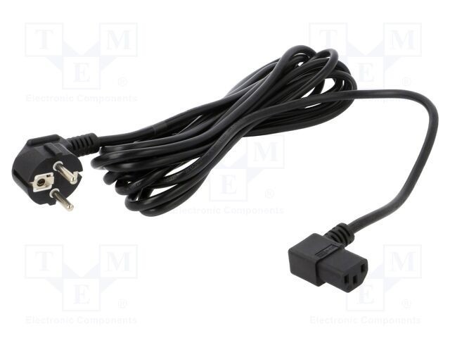 Cablu 3x1mm2 CEE 7/7 ştecăr unghi, IEC C13 mamă 90&deg; POS