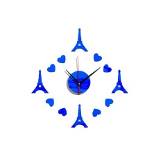 Ceas decorativ de perete, Turnul Eiffel, Oglinda acrilica, 40 cm, MC-077