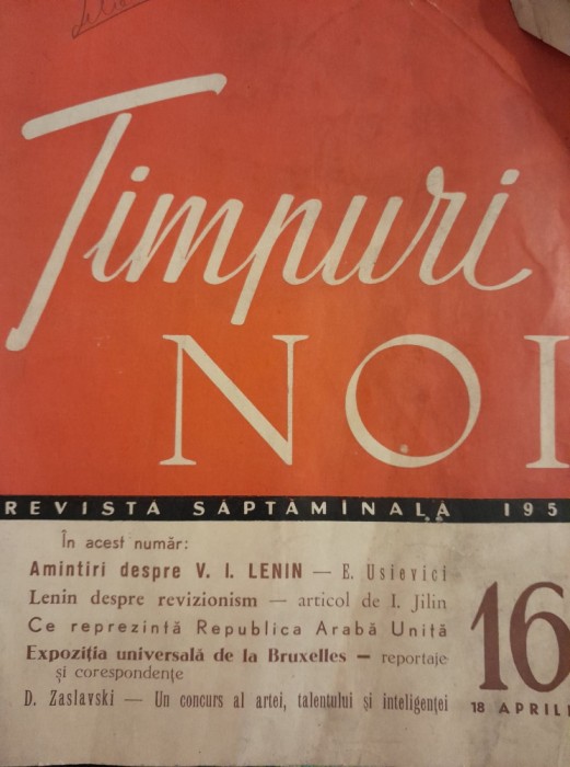 Revista Timpuri noi aprilie1958 sovietic leninism propaganda despre Lenin