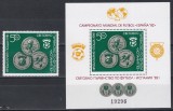 Bulgaria 1981 - Cupa Mondială de fotbal - Spania, Serie + Colita, Cota 40 EURO, MNH