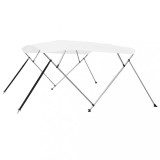 VidaXL Parasolar barcă Bimini cu 4 arcuri, alb, 243x210x137 cm