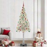 vidaXL Brad de Crăciun cu 300 LED cu suport Alb 210 cm PE și Oțel 3396250