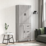 vidaXL Dulap &icirc;nalt, gri sonoma, 69,5x34x180 cm, lemn compozit
