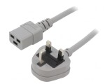 Cablu Alimentare 1,5m Gri 3x1,5mm2 BS 1363 la IEC C19