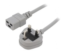 Cablu Alimentare 1,5m Gri 3x1,5mm2 BS 1363 la IEC C19