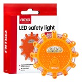 Lampa auto de urgenta cu acumulator si functie lanterna LED 12 LED rosii + 3 SMD, 650mAh, reincarcabila USB, lumina rosie, 35 x 97 mm, AMiO