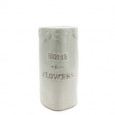 Vaza decorativa, ceramica, alb, 0,5L, 19 cm inaltime foto