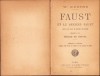 C4299N Faust et le second Faust par W Goethe