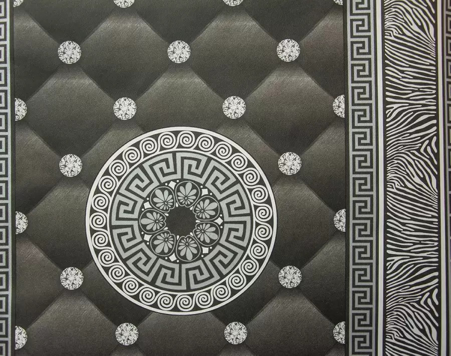 Tapet Versace K, argintiu, negru, dormitor, living, 1439 | Okazii.ro