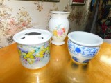 3 vaze vintage portelan China, Elvetia si Franta