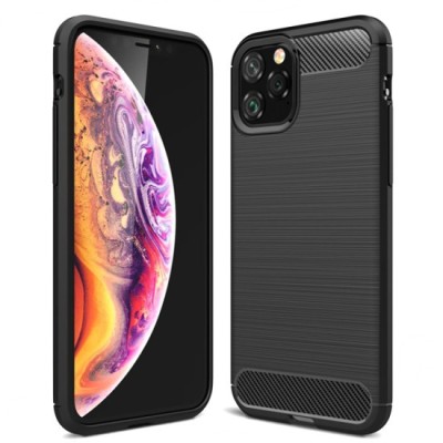 Husa pentru iPhone 12 Pro Max - Techsuit Carbon Silicone - Black foto